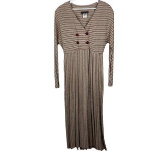 Vintage SOPHISTICATE Womens 8 Striped Jumpsuit Long Sleeve Button Accents